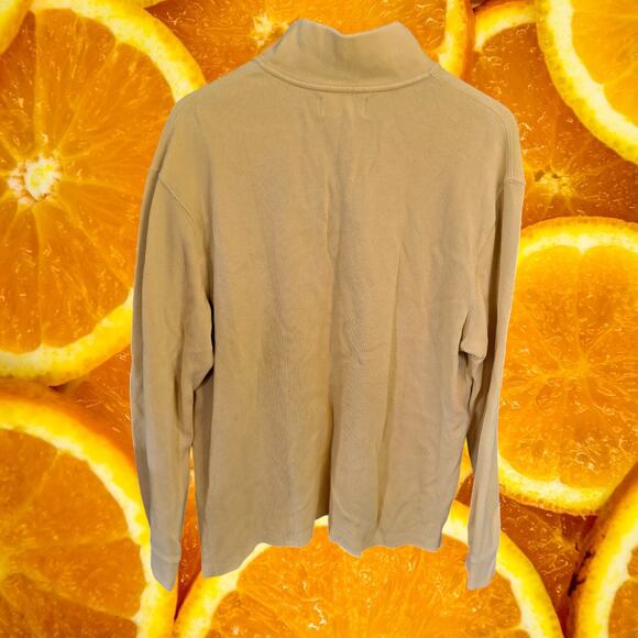 Polo‎ by Ralph Lauren 1/4 Zip Yellow 100% Cotton Sweater Size Large - Picture 5 of 6